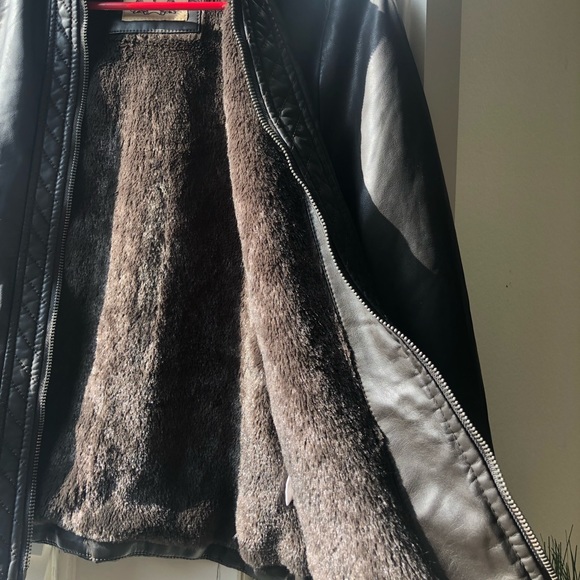 Wilson leather double breasted jacket in size S/M - Picture 2 of 4